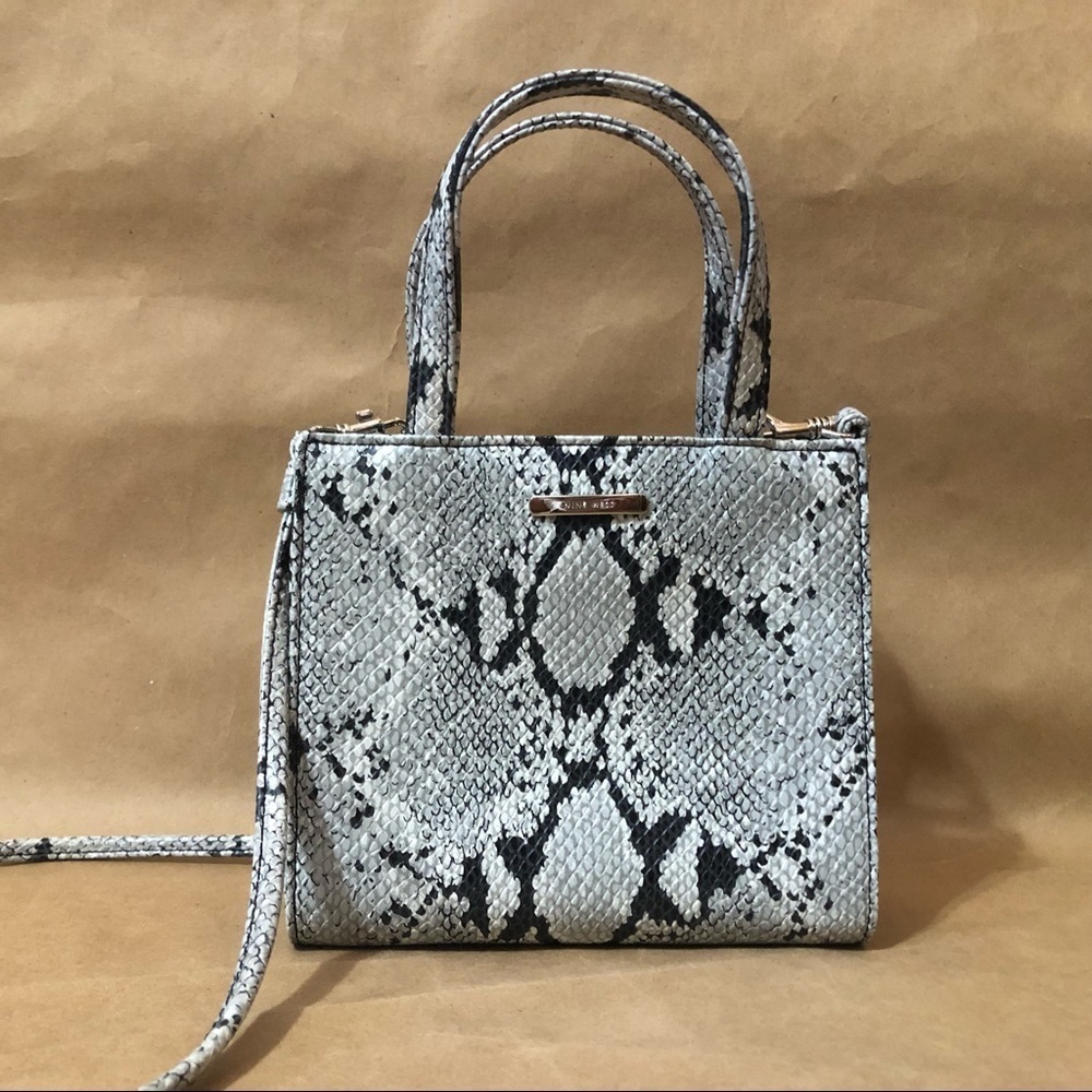 Nine West | Vintage Y2K Mini Boxy Square Crossbody Snakeskin Python Print Purse
